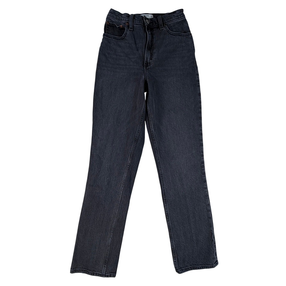 Abercrombie‎ & Fitch 25/0 Curve Love 90s Straight Ultra High Rise Jeans Black